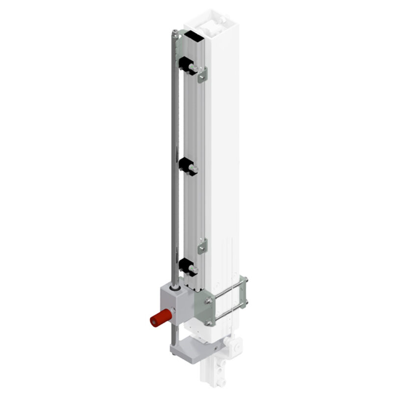 Induktive Mehrfachpositionsabfrage mit pneumatischer Klemmeinheit Vertikalachse handy-lift 300