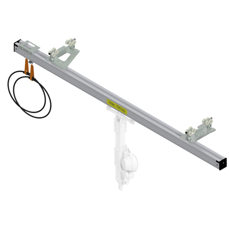 Kranbrücke Einspur mit Übergeabplatte und Energieführung für handy-lift 100 - 500