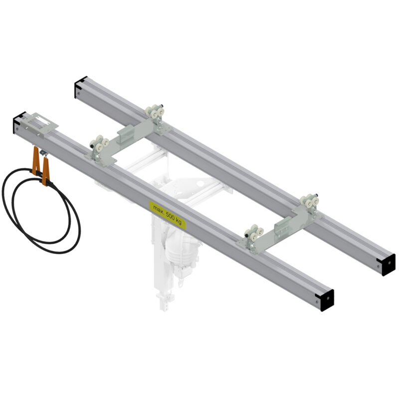 Kranbrücke Zweispur mit Übergabplatte und Energieführung für handy-lift 200 - 500